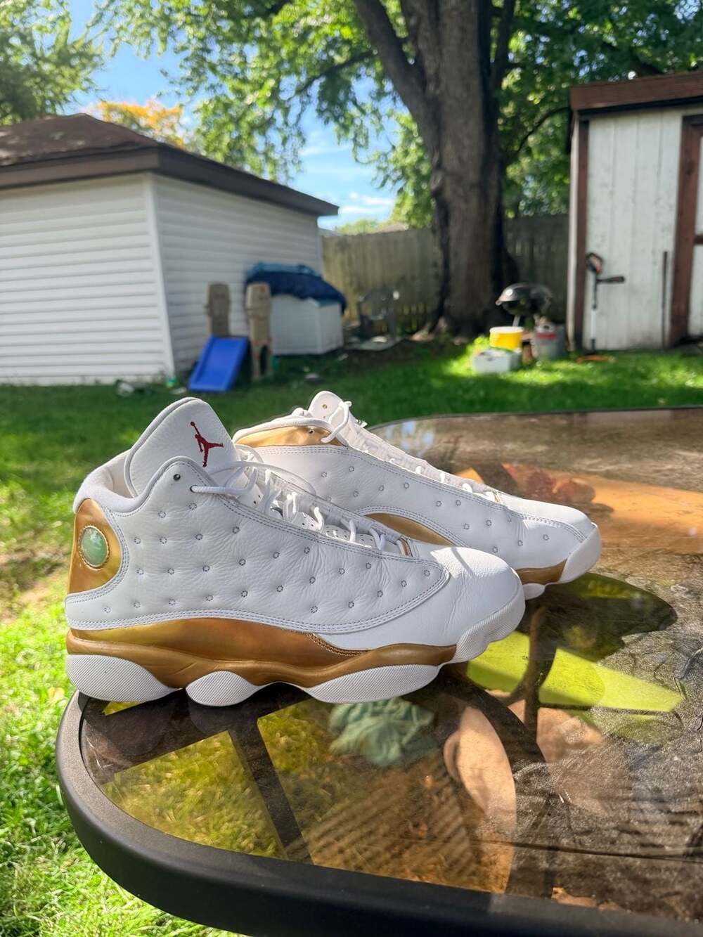 Jordan 13 White Gold Metallic Sneakers DMP Pack Rare